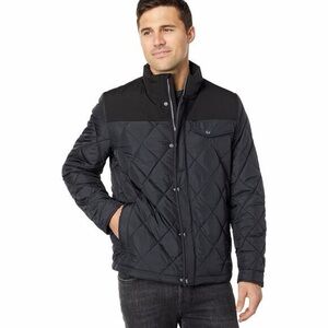 Cole Haan Tonal-Mixed-Media Sherpa Lined Quilted Jacket